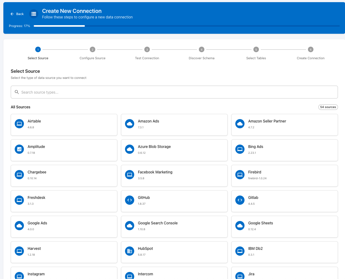 Asistente de WAI para crear una conexión de datos in-place a sistemas empresariales